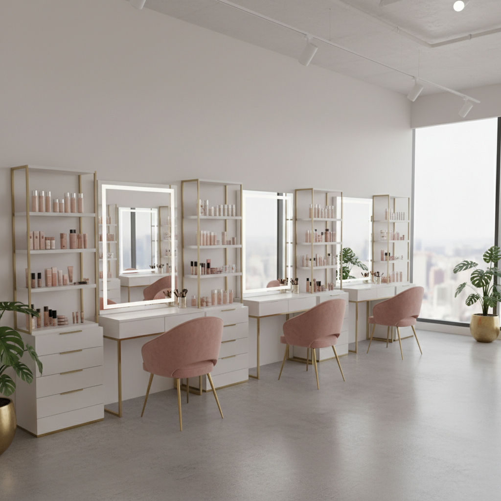 GlowTouch modern güzellik stüdyosu iç mekan